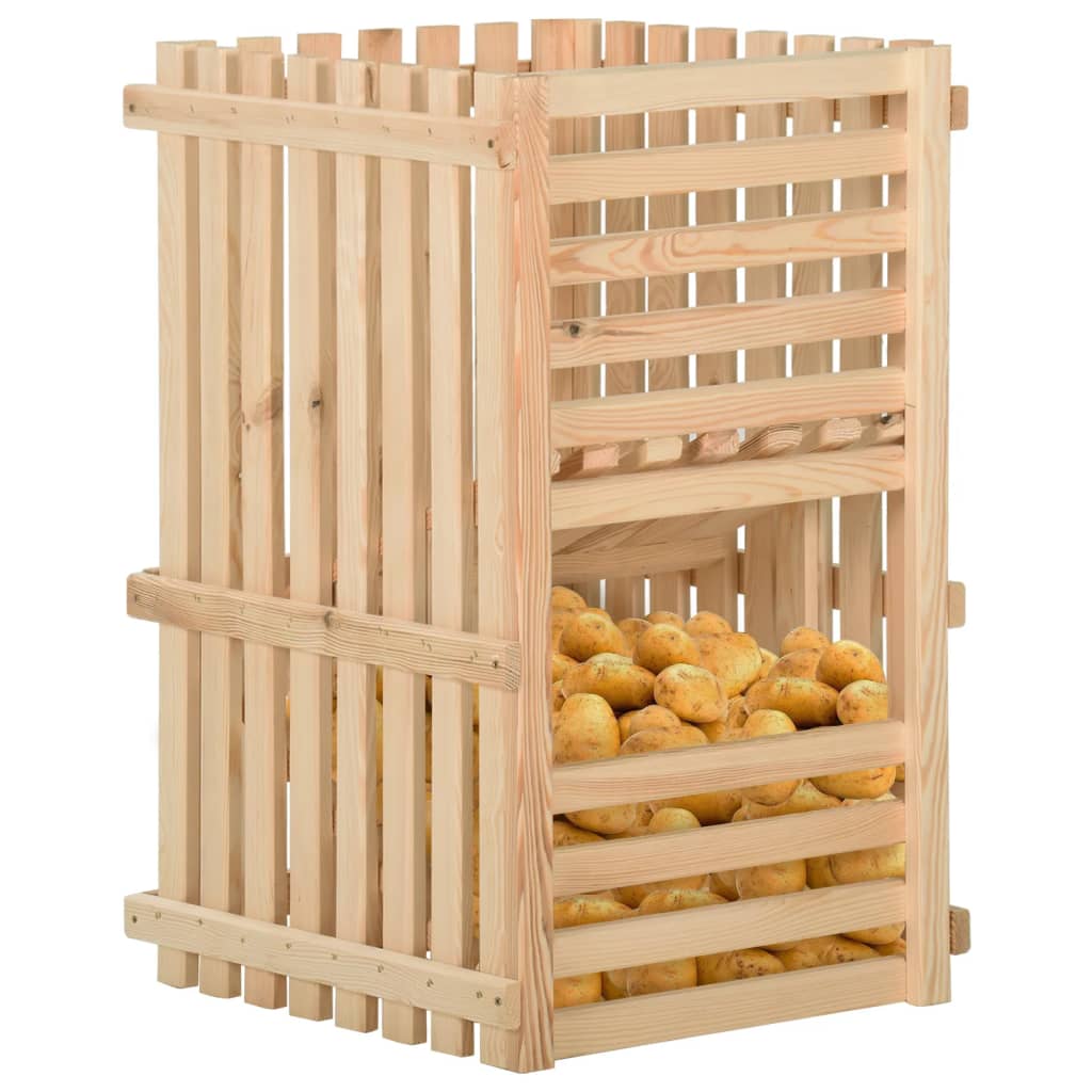 Cassetta Porta Patate 50x50x80 cm in Legno Massello di Pino - homemem39