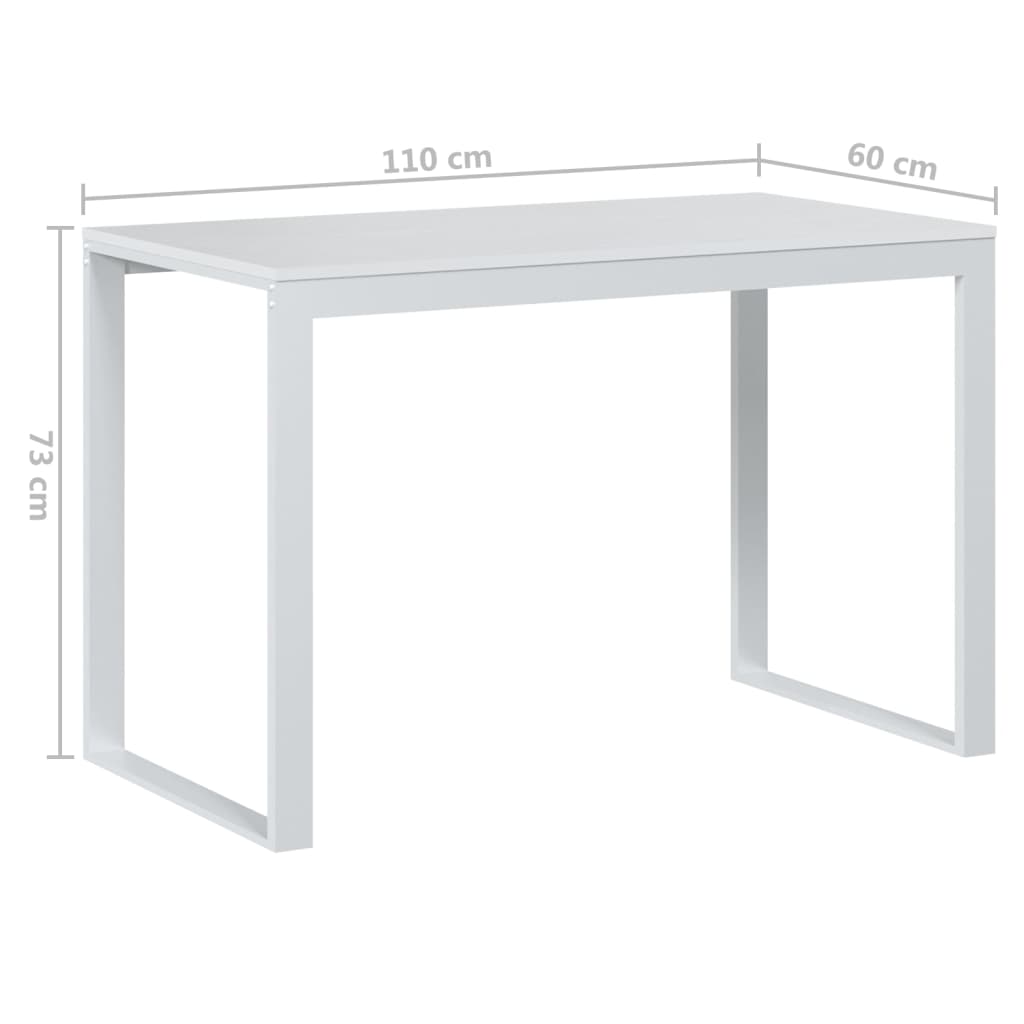 Scrivania per Computer Bianca 110x60x73 cm in Legno Multistrato - homemem39