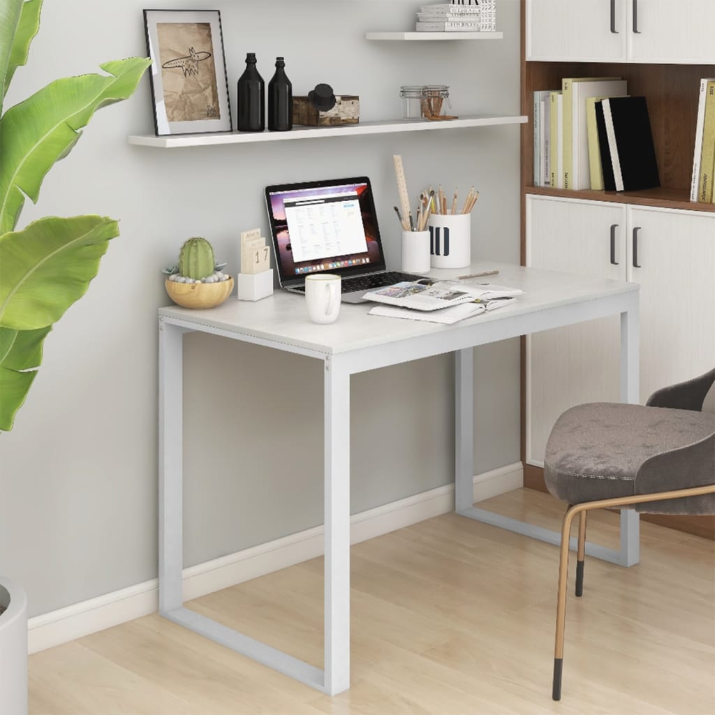 Scrivania per Computer Bianca 110x60x73 cm in Legno Multistrato - homemem39