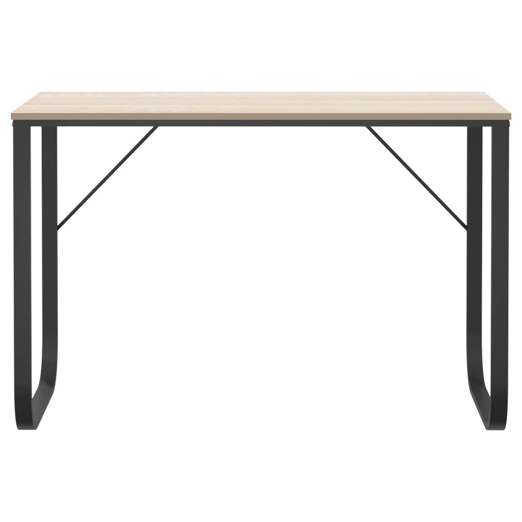 Scrivania Computer Nera e Rovere 110x60x73 cm Legno Multistrato - homemem39