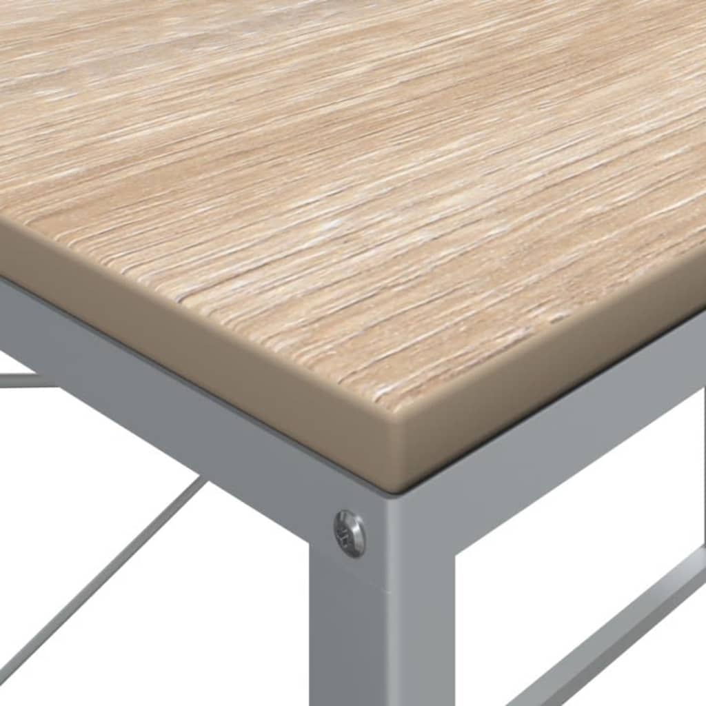 Scrivania Computer Bianca e Rovere 110x60x70 Legno Multistrato - homemem39