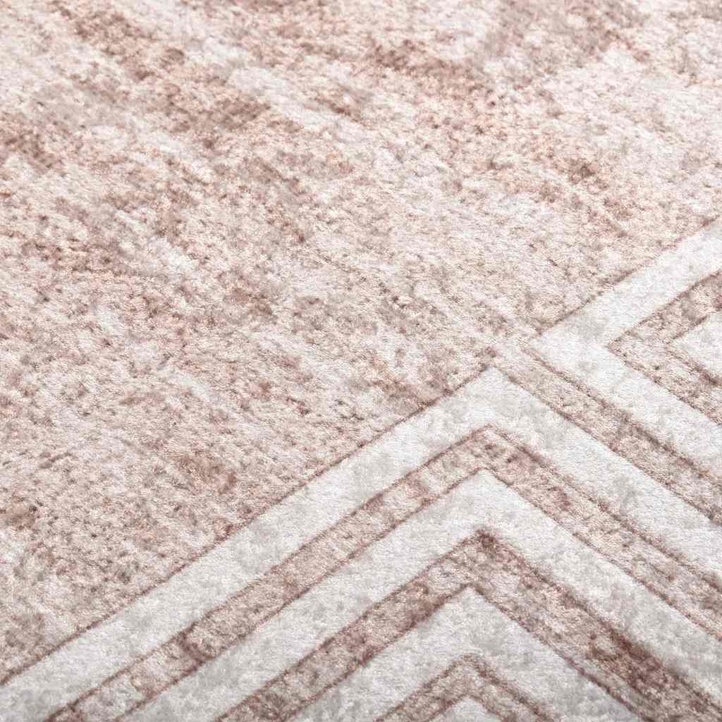 Tappeto Lavabile 80x300 cm Beige Antiscivolo - homemem39