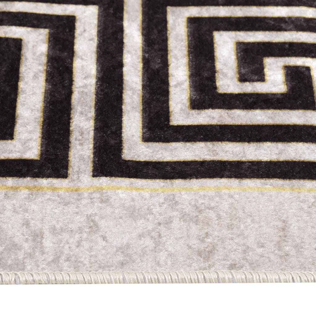Tappeto Lavabile 160x230 cm Beige Chiaro Antiscivolo