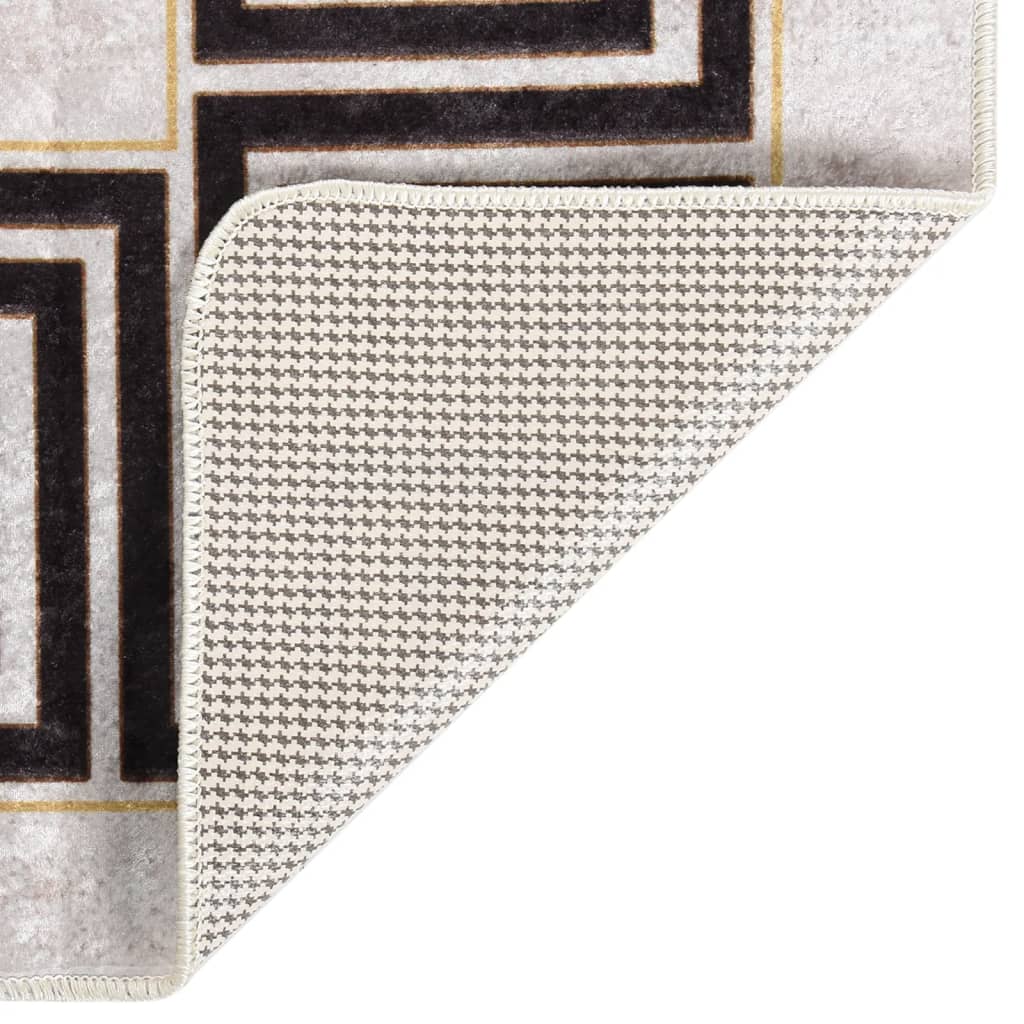 Tappeto Lavabile 160x230 cm Beige Chiaro Antiscivolo
