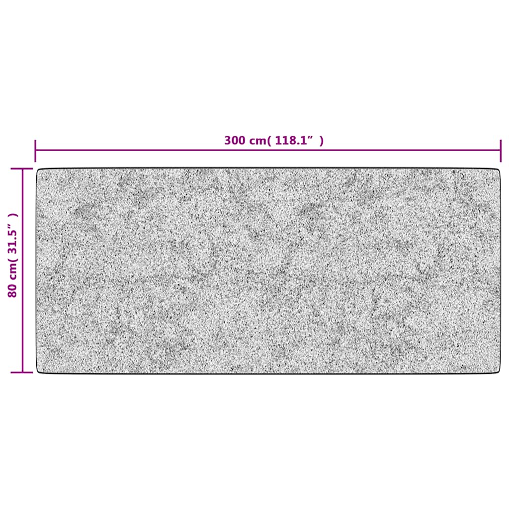 Tappeto Lavabile 80x300 cm Grigio Antiscivolo