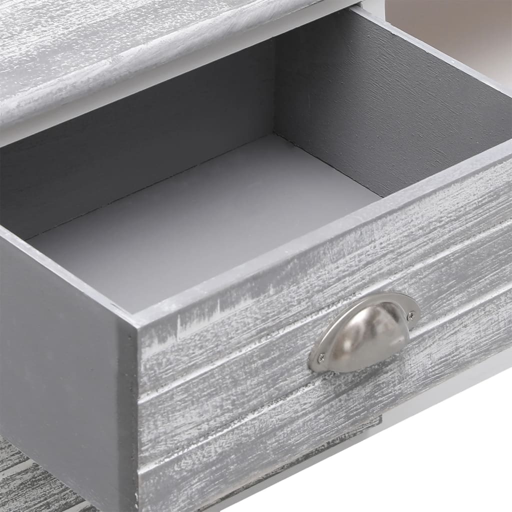 White and Gray TV Cabinet 108x30x40 cm Paulownia Wood