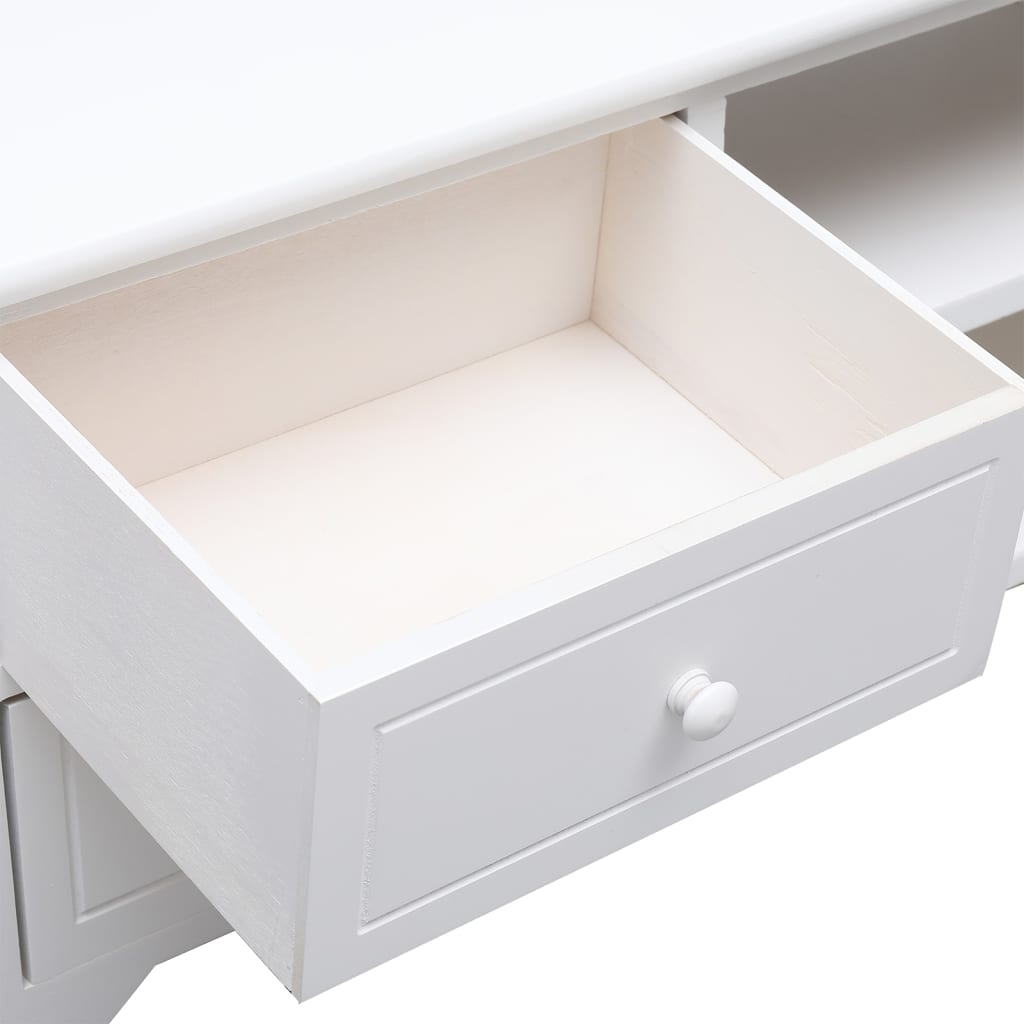 Mobile Porta TV Bianco 108x30x40 cm in Legno di Paulownia - homemem39