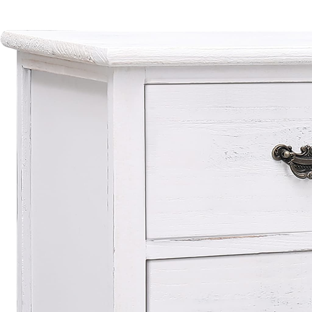 Antique White TV Cabinet 108x30x40 cm Paulownia Wood