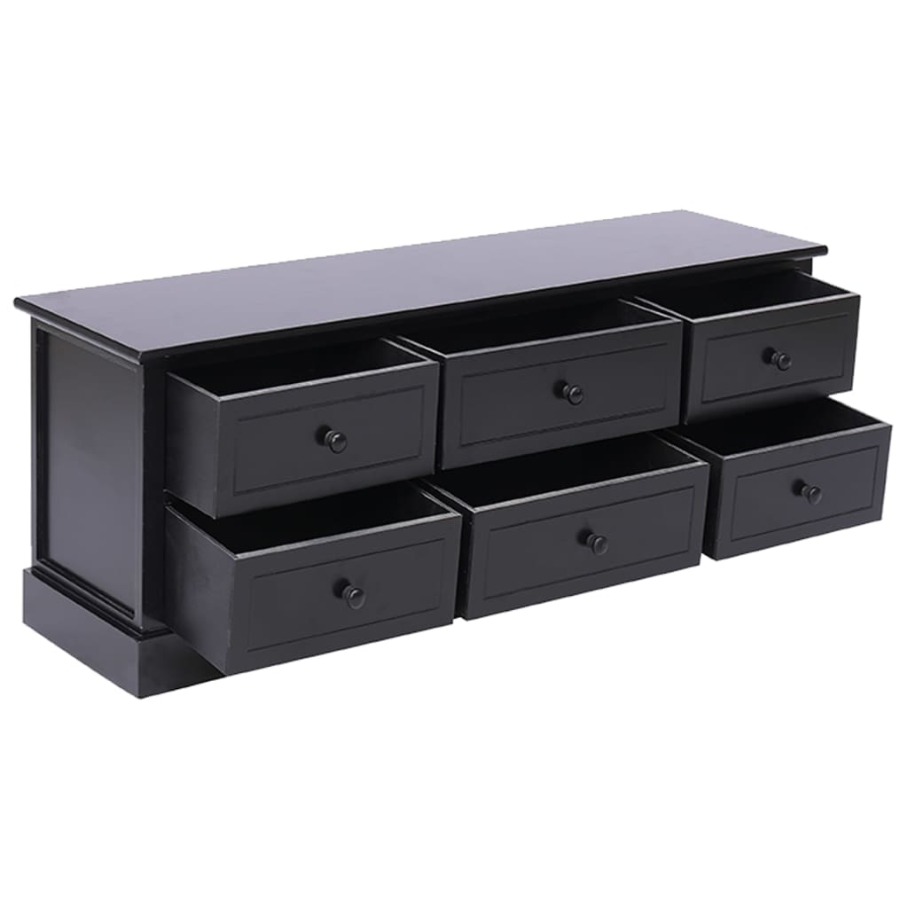 Mobile Porta TV Nero 108x30x40 cm in Legno di Paulownia - homemem39