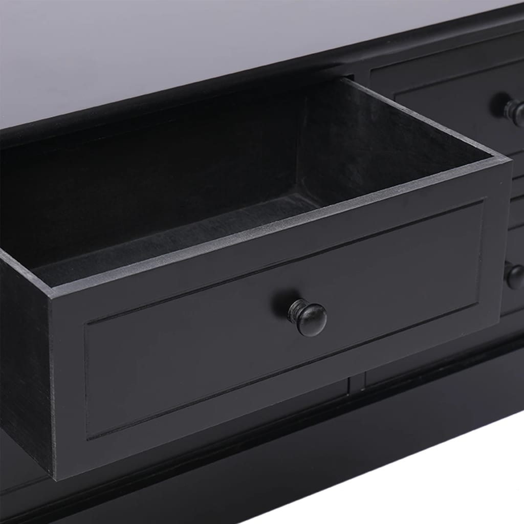 Mobile Porta TV Nero 108x30x40 cm in Legno di Paulownia - homemem39