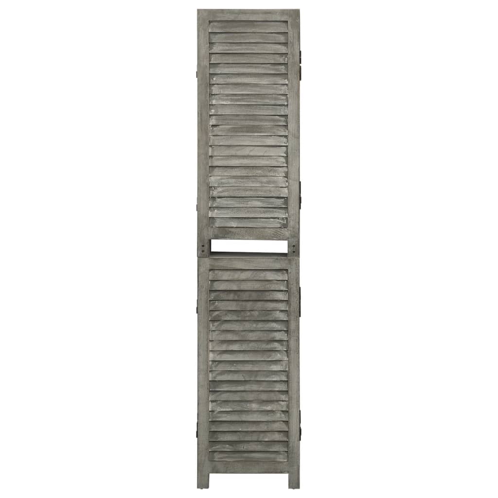 Divisorio a 5 Pannelli Grigio 179x166 cm in Legno Massello - homemem39
