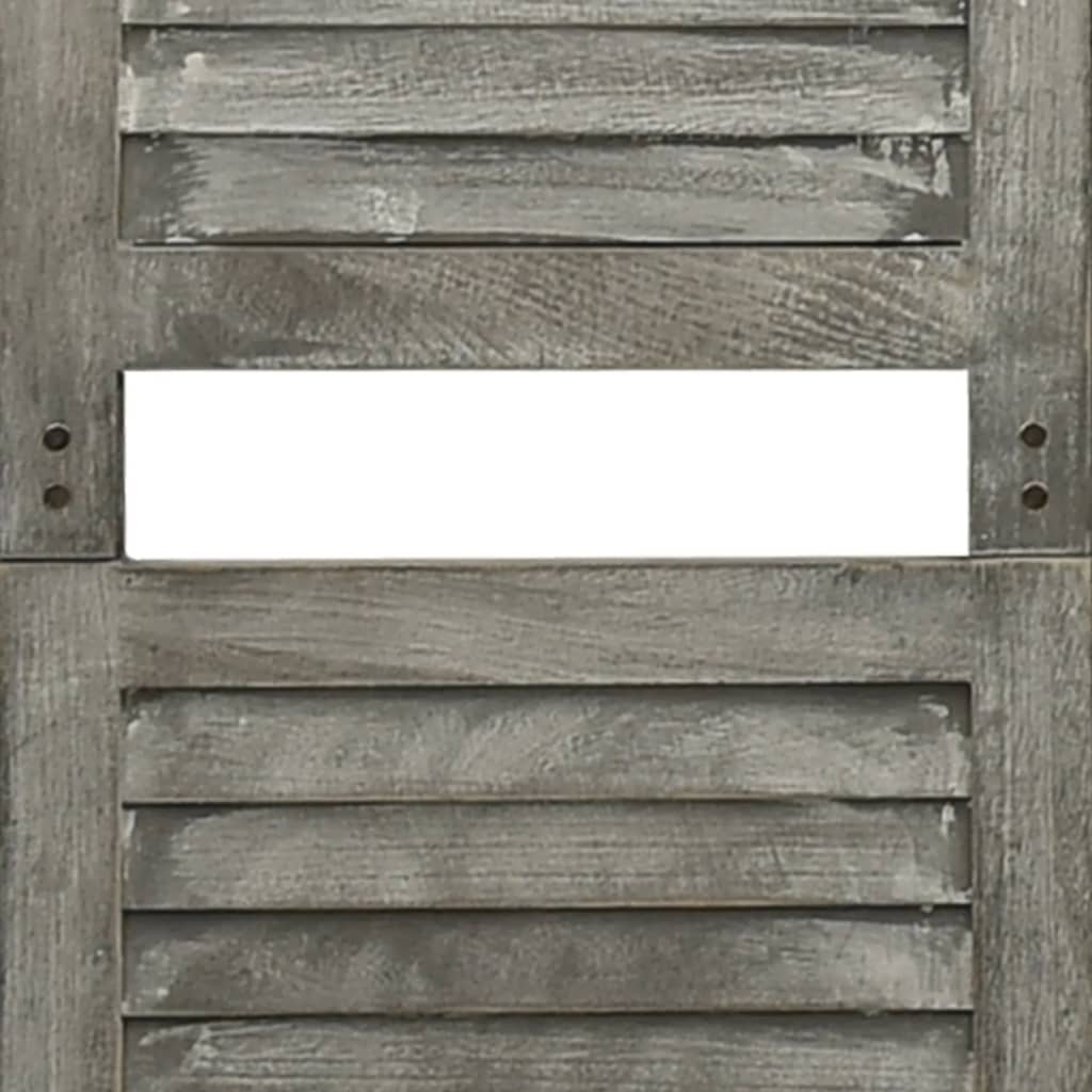 Divisorio a 5 Pannelli Grigio 179x166 cm in Legno Massello - homemem39