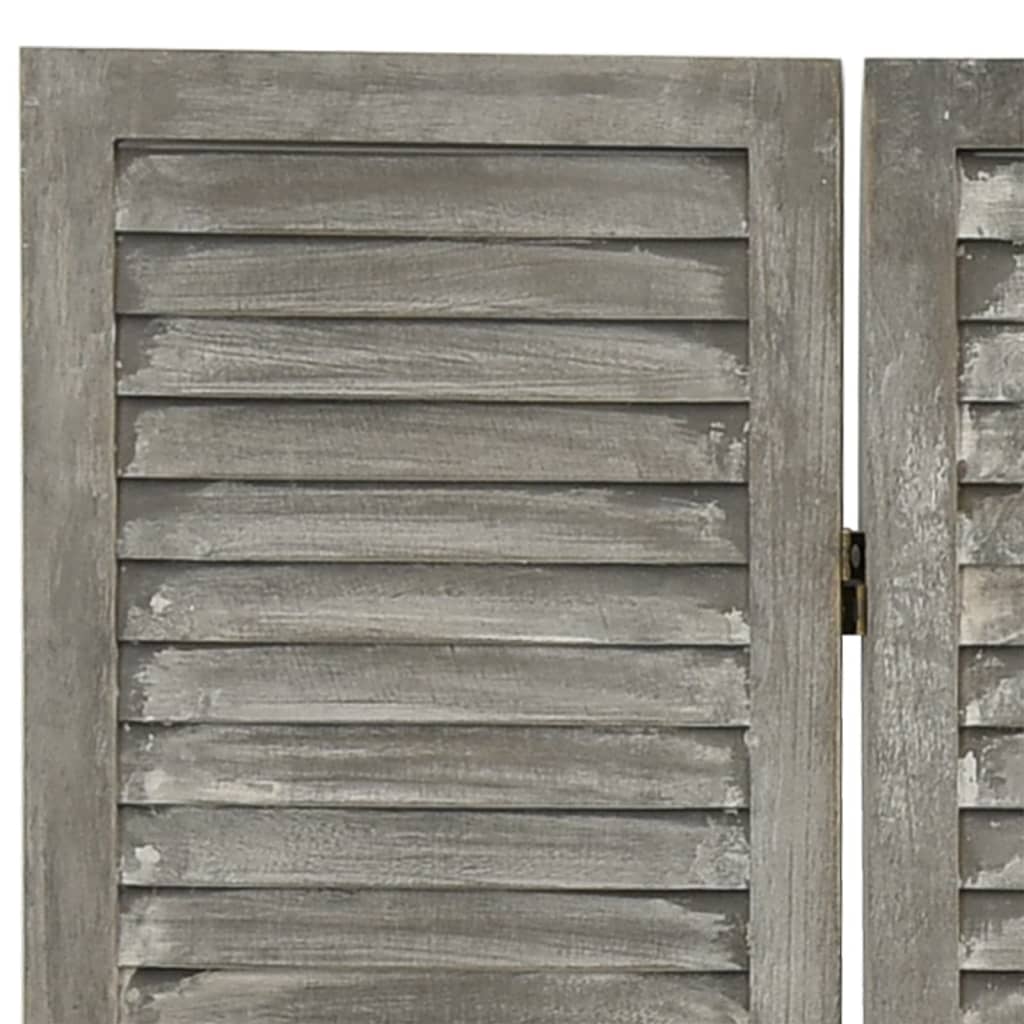 Divisorio a 6 Pannelli Grigio 214x166 cm in Legno Massello - homemem39