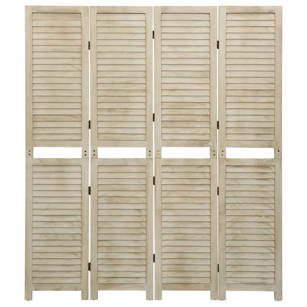 Divisorio a 4 Pannelli 140 x 165 cm Legno Massello di Paulownia - homemem39
