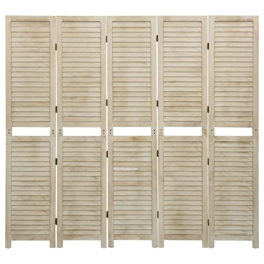 Divisorio a 5 Pannelli 175 x 165 cm Legno Massello di Paulownia - homemem39
