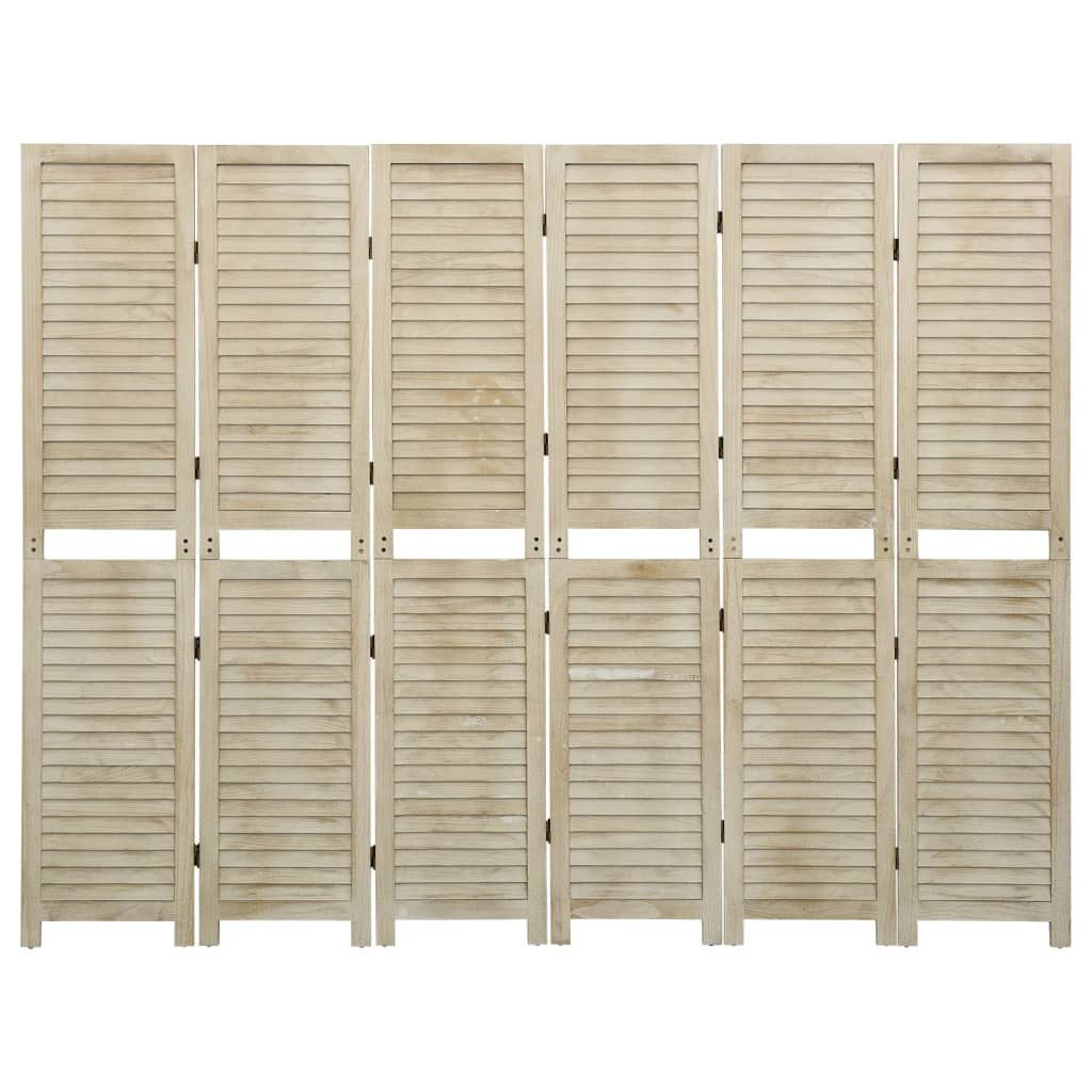 Divisorio a 6 Pannelli 210 x 165 cm Legno Massello di Paulownia - homemem39