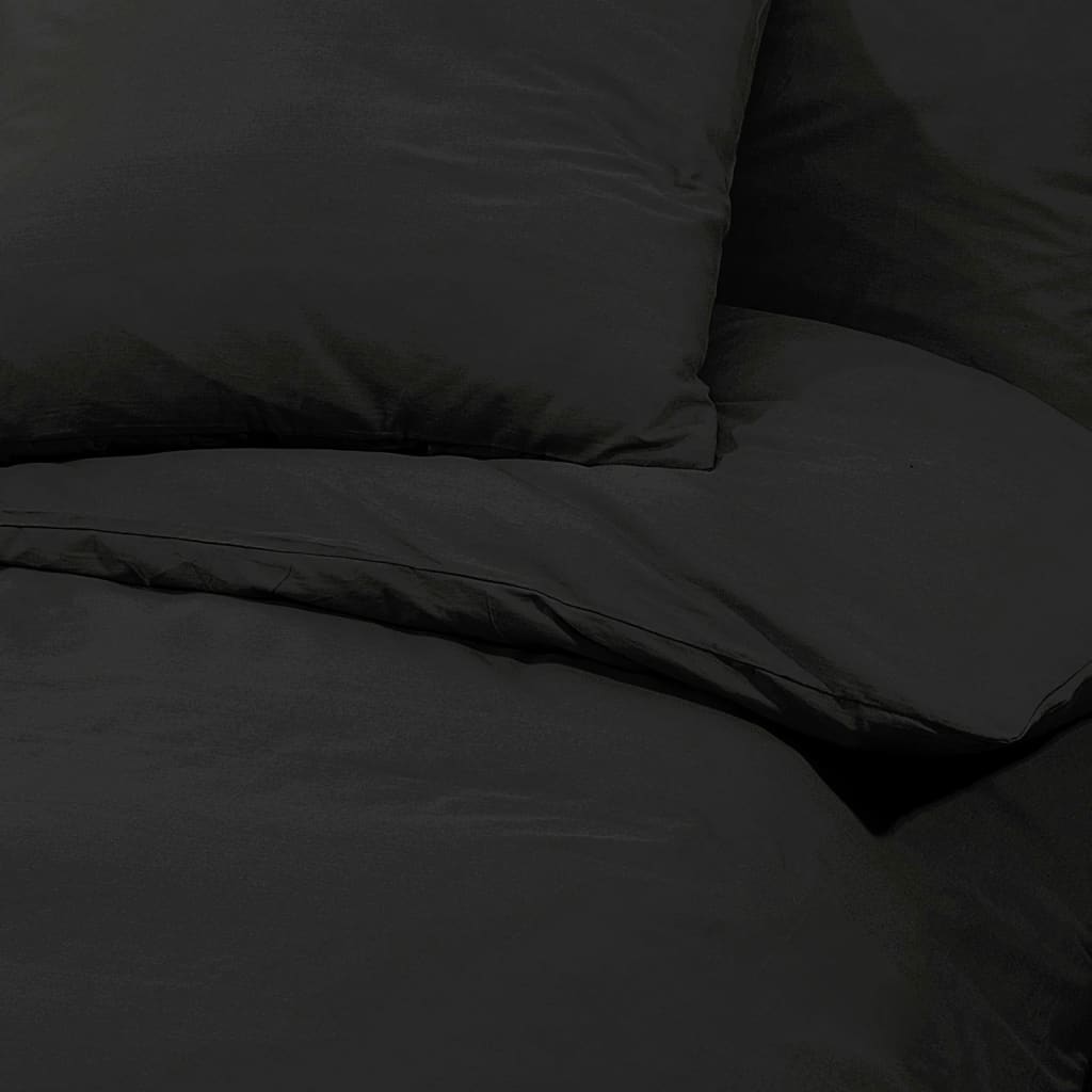 Set Copripiumino Nero 155x220 cm in Microfibra Leggera - homemem39