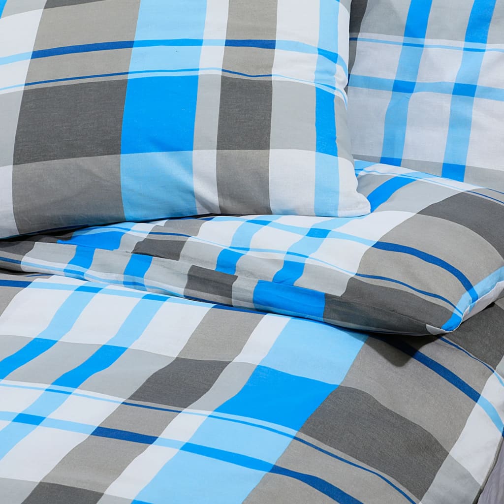 Set Copripiumino Blu e Grigio 200x200 cm in Cotone - homemem39