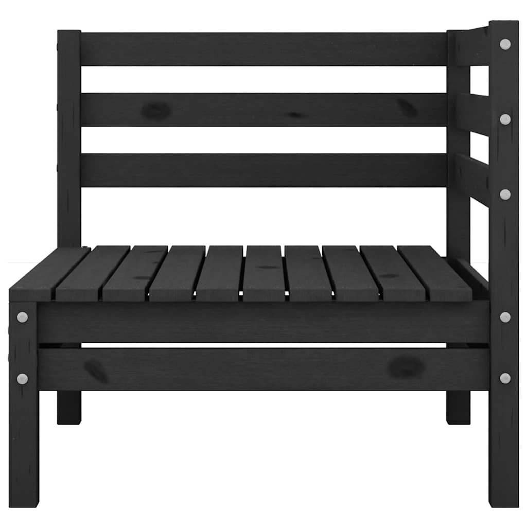 Black Garden Corner Sofa in Solid Pine Wood