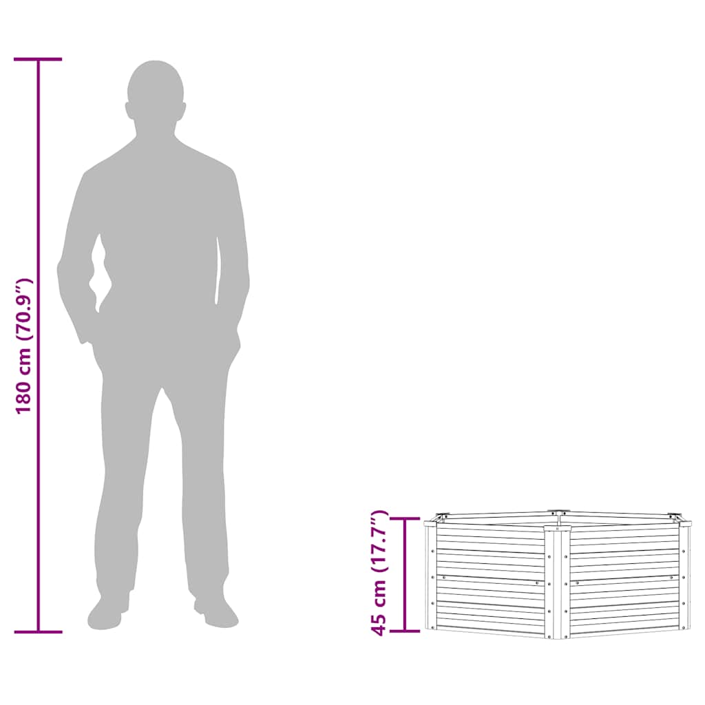 Letto Rialzato da Giardino 129x45 cm in Acciaio Zincato Argento - homemem39