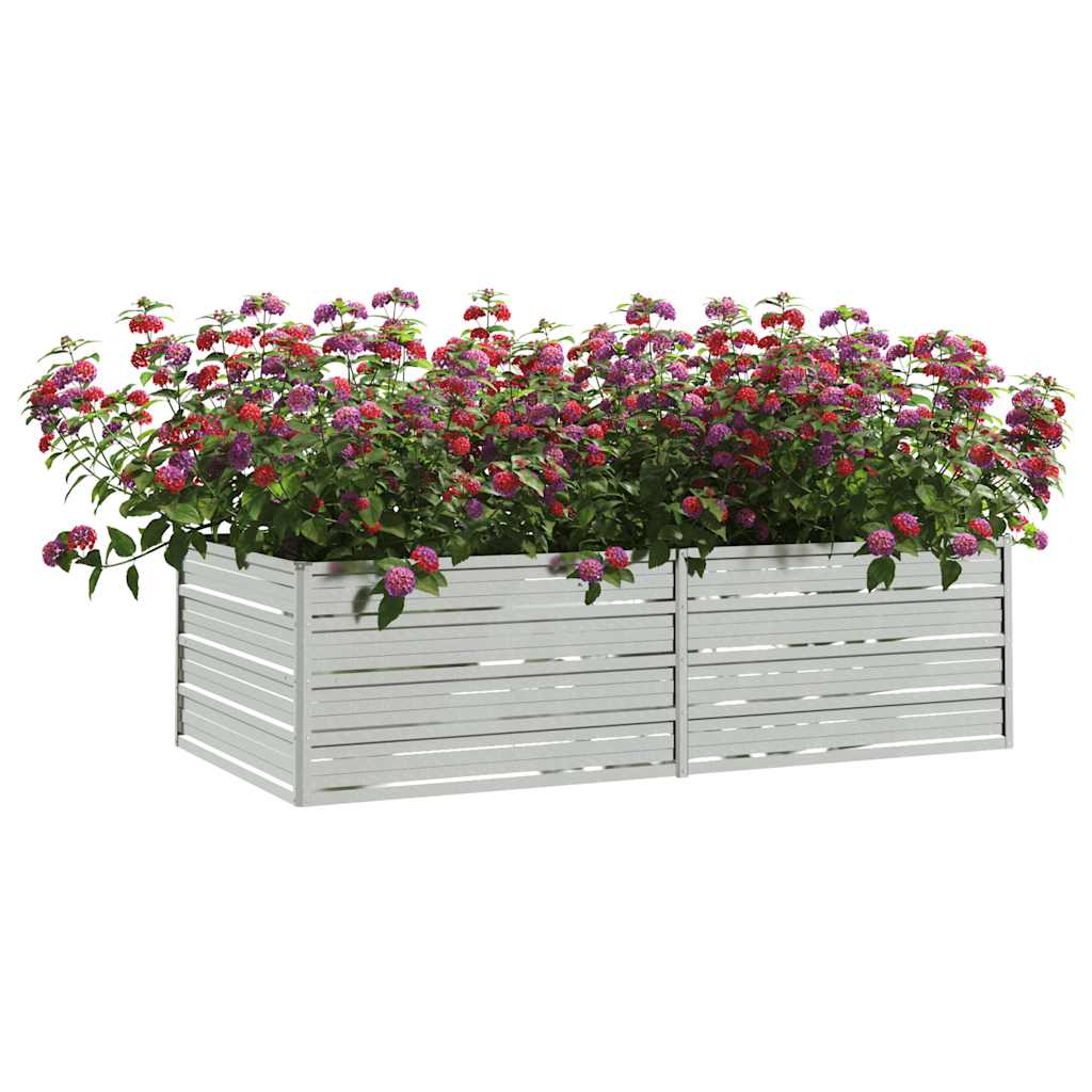 Letto Rialzato Giardino 160x80x45 cm in Acciaio Zincato Argento - homemem39