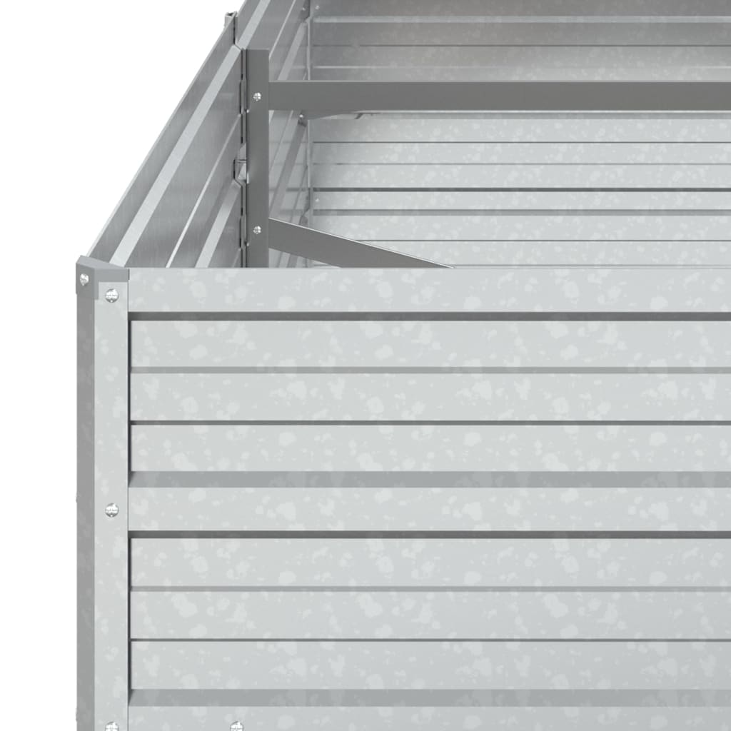 Letto Rialzato Giardino 160x80x45 cm in Acciaio Zincato Argento - homemem39