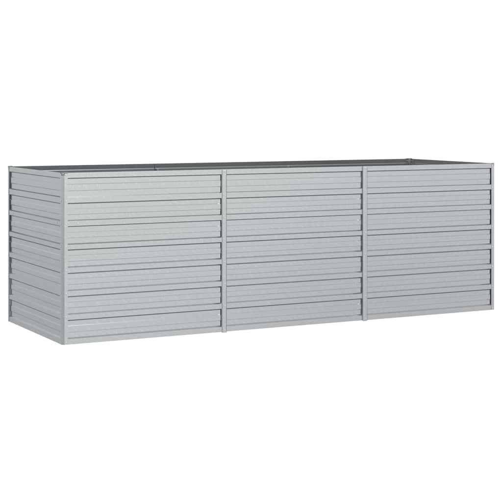 Letto Rialzato Giardino 240x80x77 cm in Acciaio Zincato Argento - homemem39