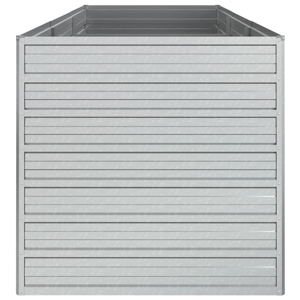 Letto Rialzato Giardino 240x80x77 cm in Acciaio Zincato Argento - homemem39