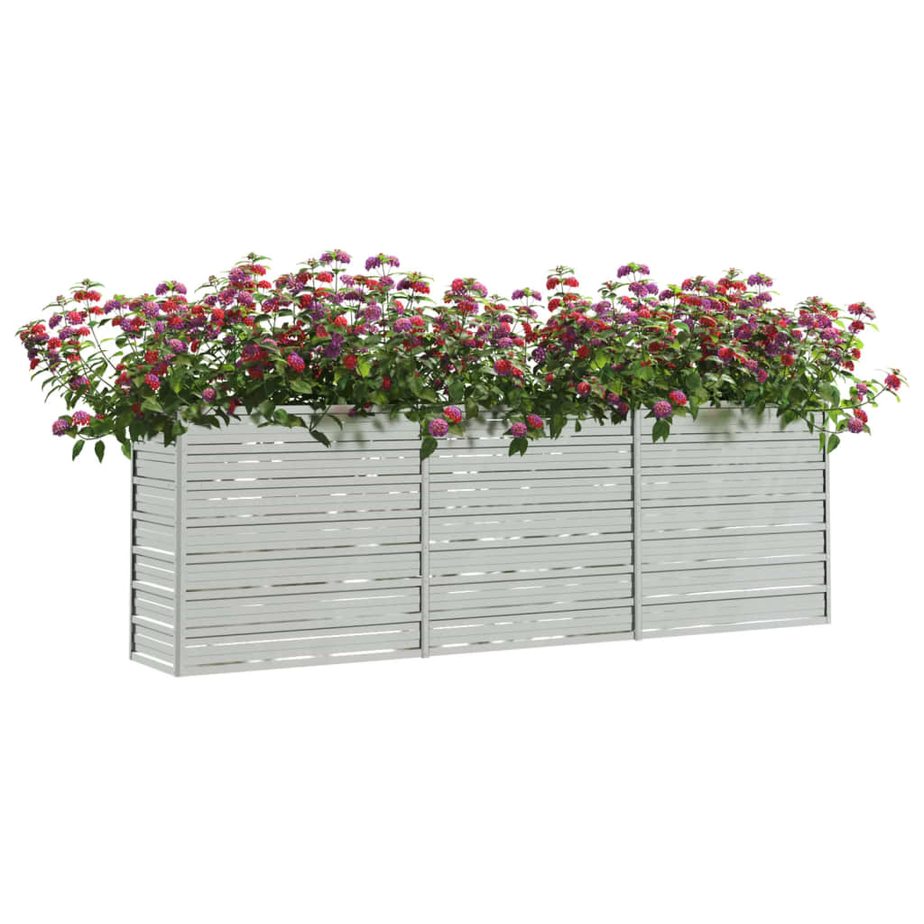Letto Rialzato Giardino 240x40x77 cm in Acciaio Zincato Argento - homemem39