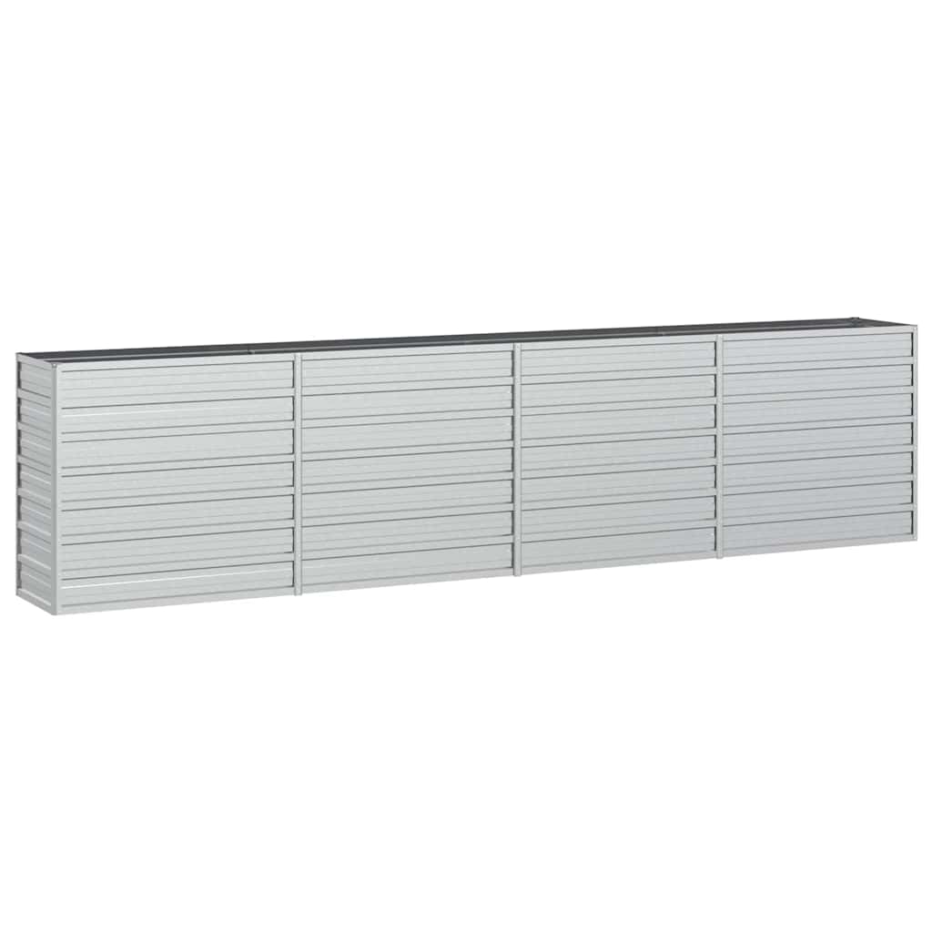 Letto Rialzato Giardino 320x40x77 cm in Acciaio Zincato Argento - homemem39