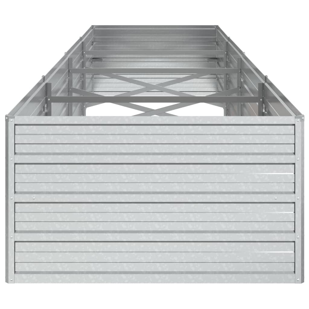 Letto Rialzato Giardino 320x80x45 cm in Acciaio Zincato Argento - homemem39