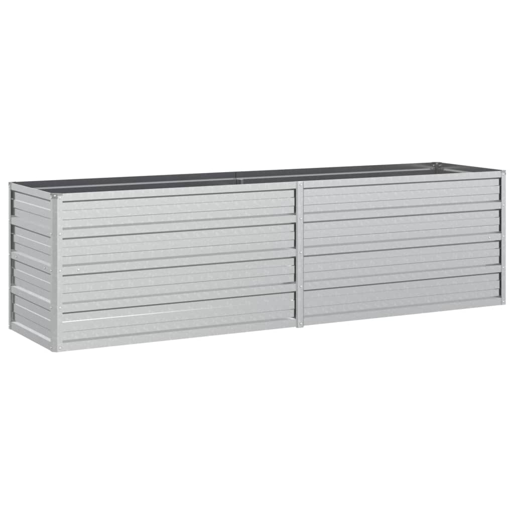 Letto Rialzato Giardino 160x40x45 cm in Acciaio Zincato Argento - homemem39