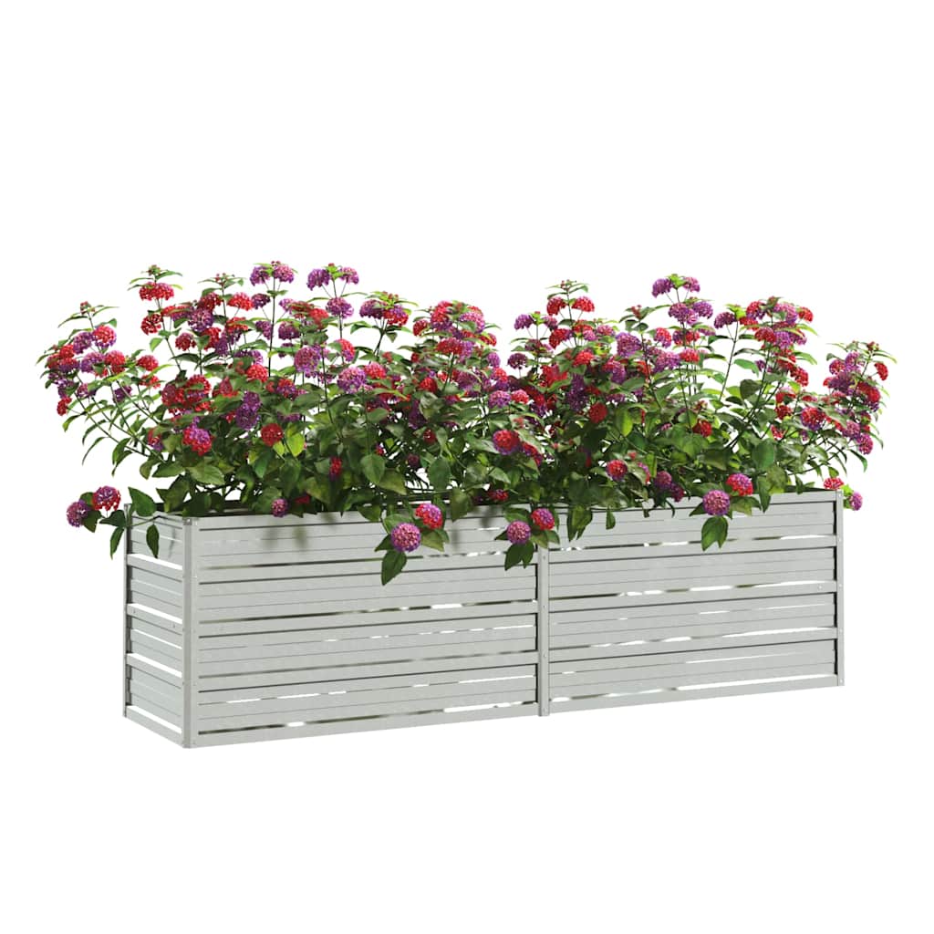 Letto Rialzato Giardino 160x40x45 cm in Acciaio Zincato Argento - homemem39