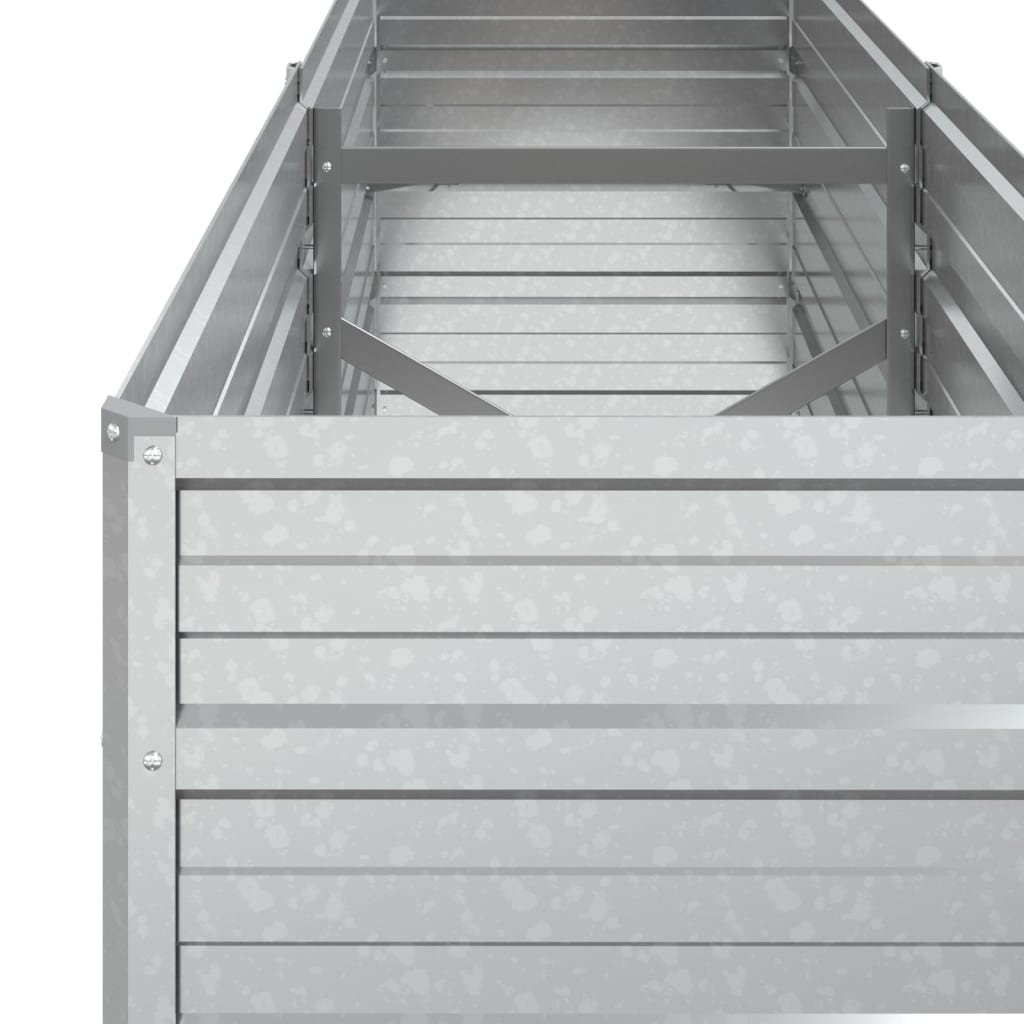 Letto Rialzato Giardino 160x40x45 cm in Acciaio Zincato Argento - homemem39
