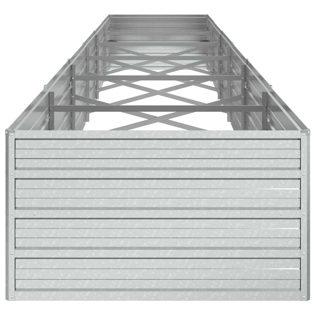 Letto Rialzato Giardino 480x80x45 cm in Acciaio Zincato Argento - homemem39