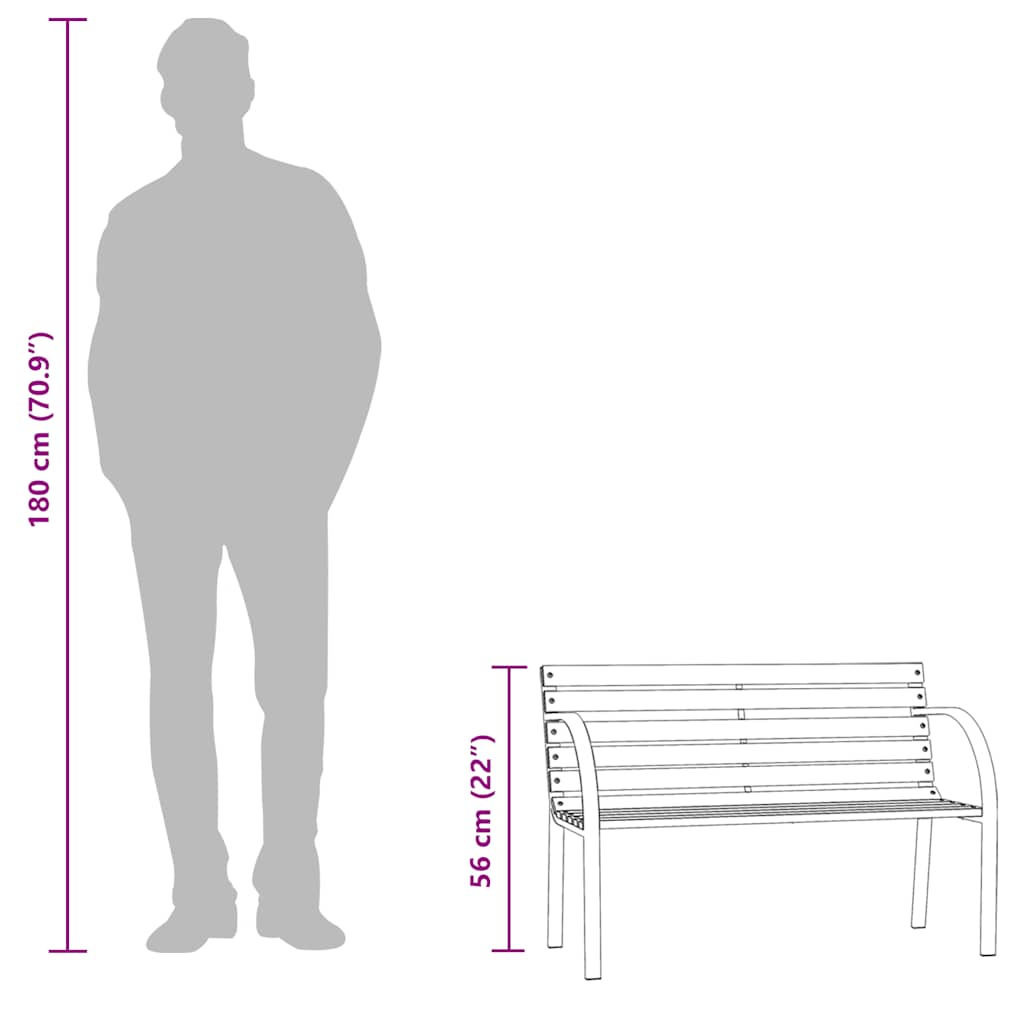 Garden Bench 81 cm in Gray Chinese Fir Wood