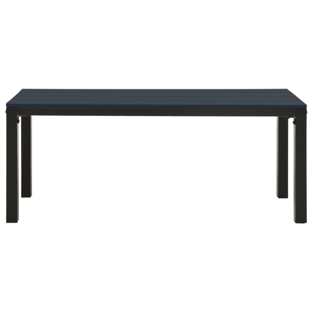 Set da Pranzo da Giardino 3 pz in Acciaio e WPC Nero