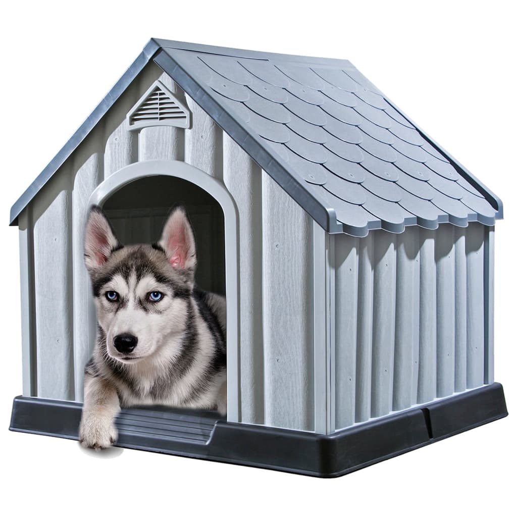 Cuccia per Cani Grigia 92x87x91 cm in Plastica - homemem39