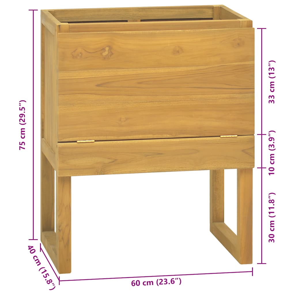 Mobile da Bagno 60x40x75 cm in Legno Massello di Teak - homemem39