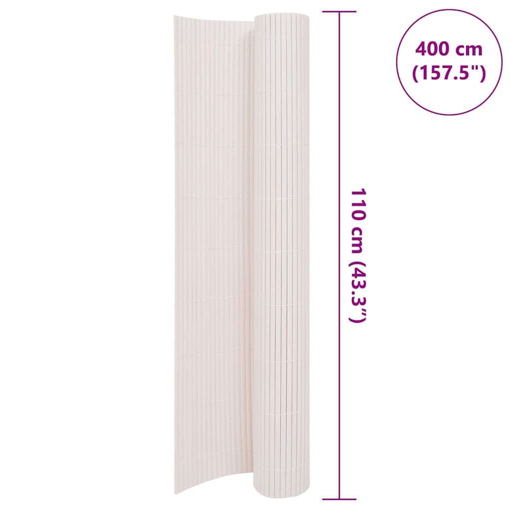 Recinzione da Giardino a Doppio Lato 110x400 cm Bianca - homemem39