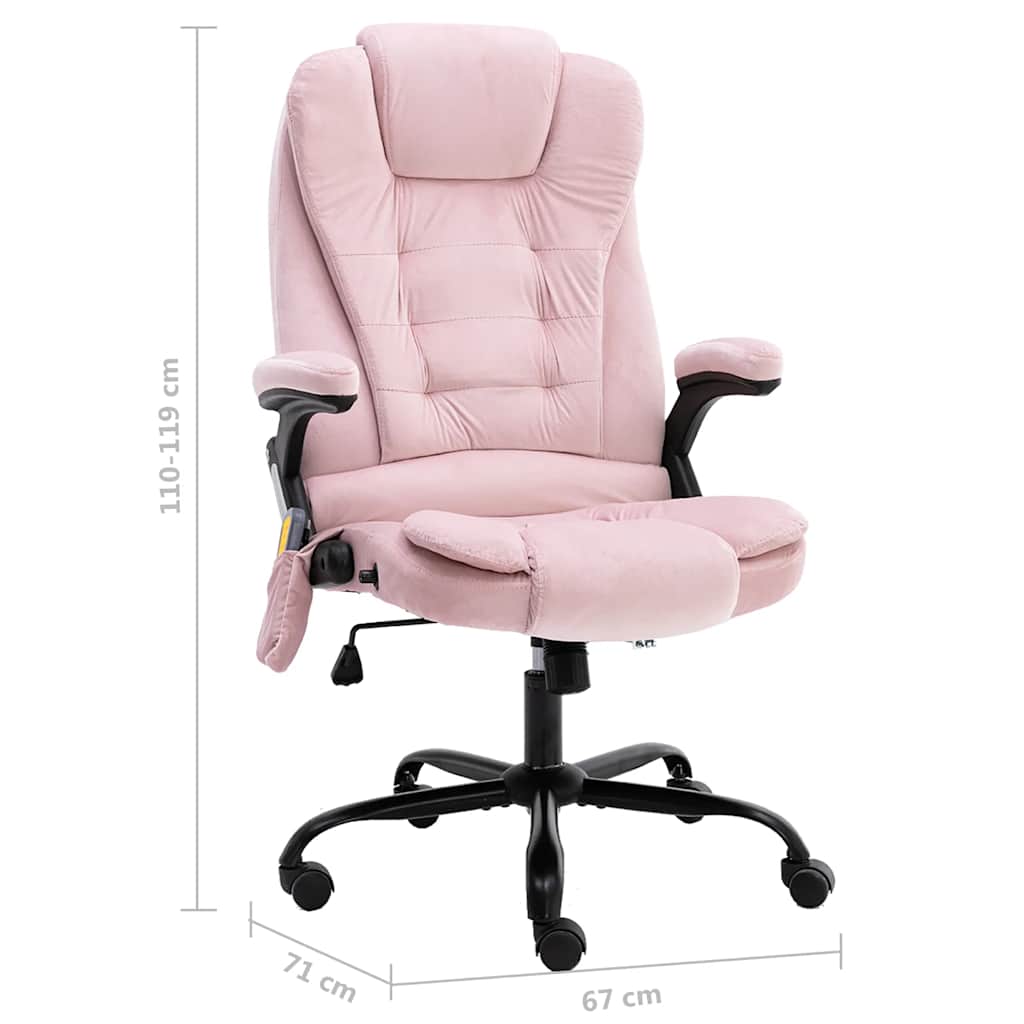 Sedia da Ufficio Massaggiante Rosa in Velluto - homemem39