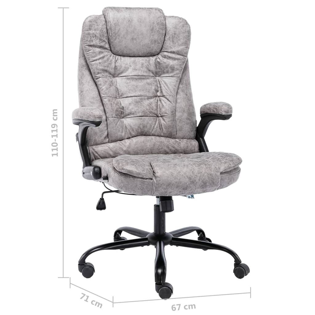 Sedia da Ufficio Grigio Chiaro in Scamosciato