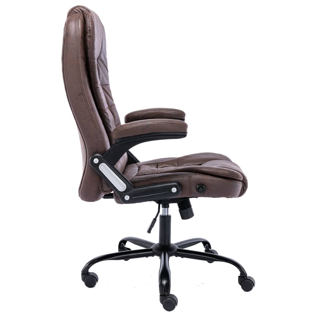 Sedia da Ufficio Marrone Scuro in Scamosciato - homemem39
