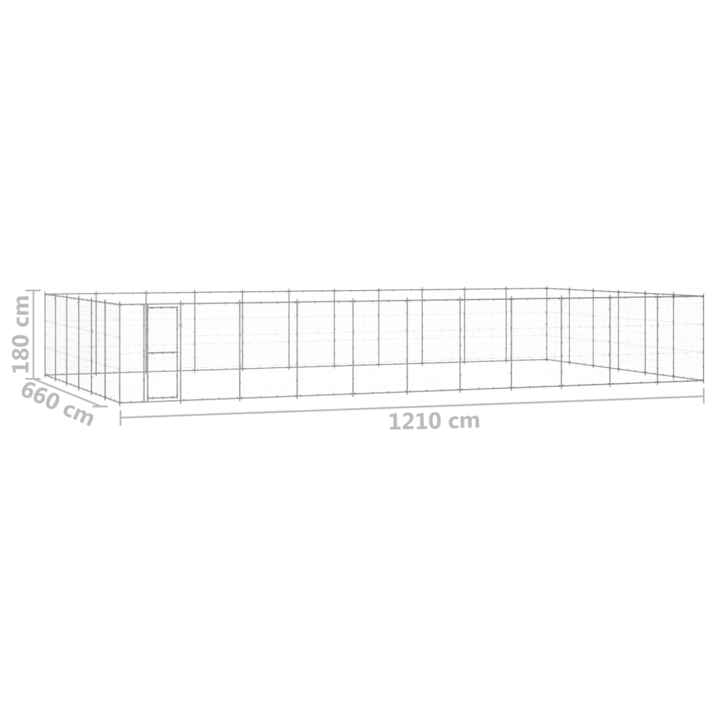 Gabbia per Cani da Esterno in Acciaio Zincato 79,86 m² | homemem39