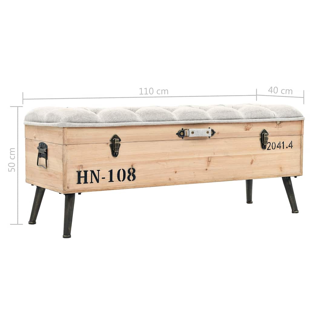 Cassapanca 110 cm in Legno Massello di Abete | homemem39