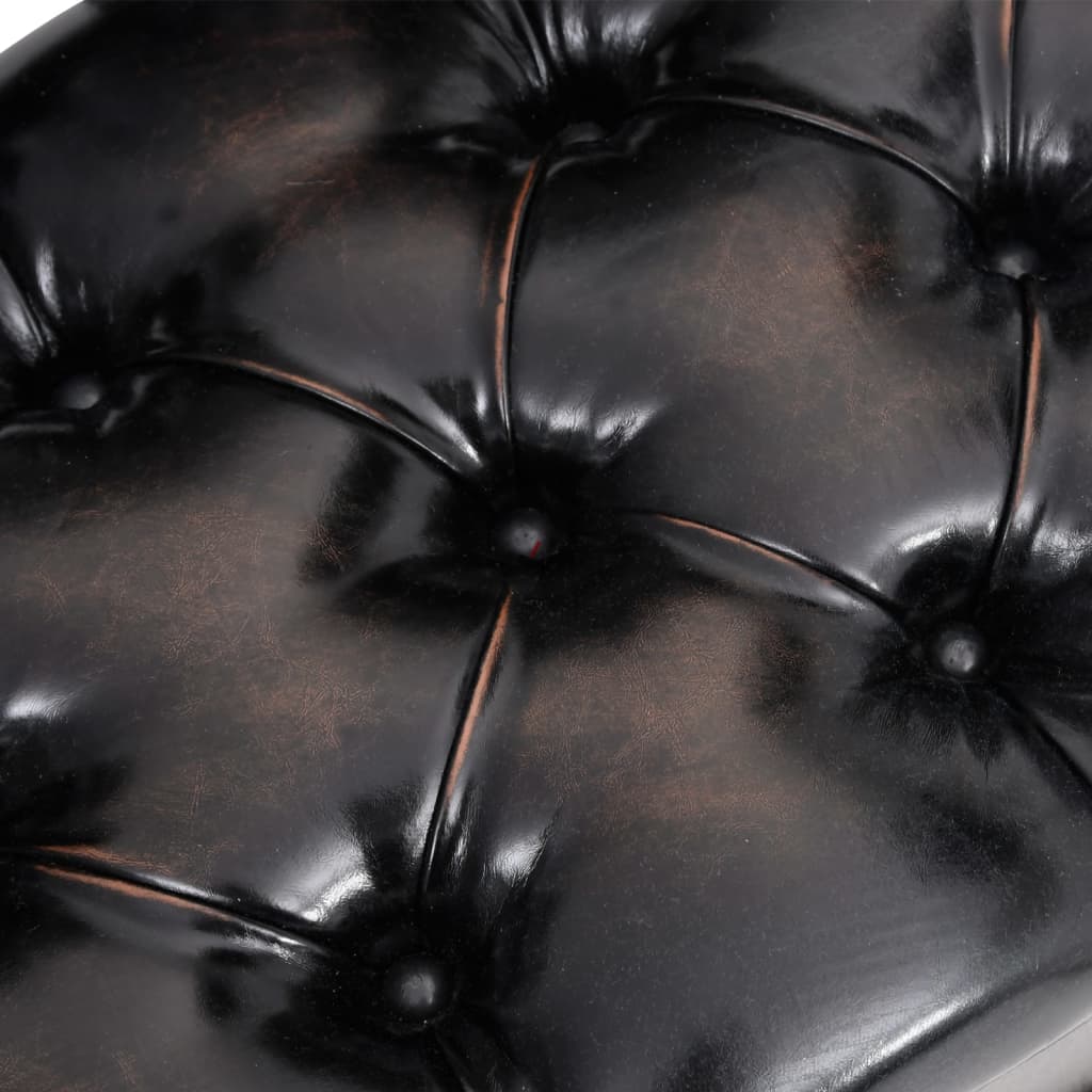 Cassapanca con Schienale 110 cm Nera in Similpelle - homemem39