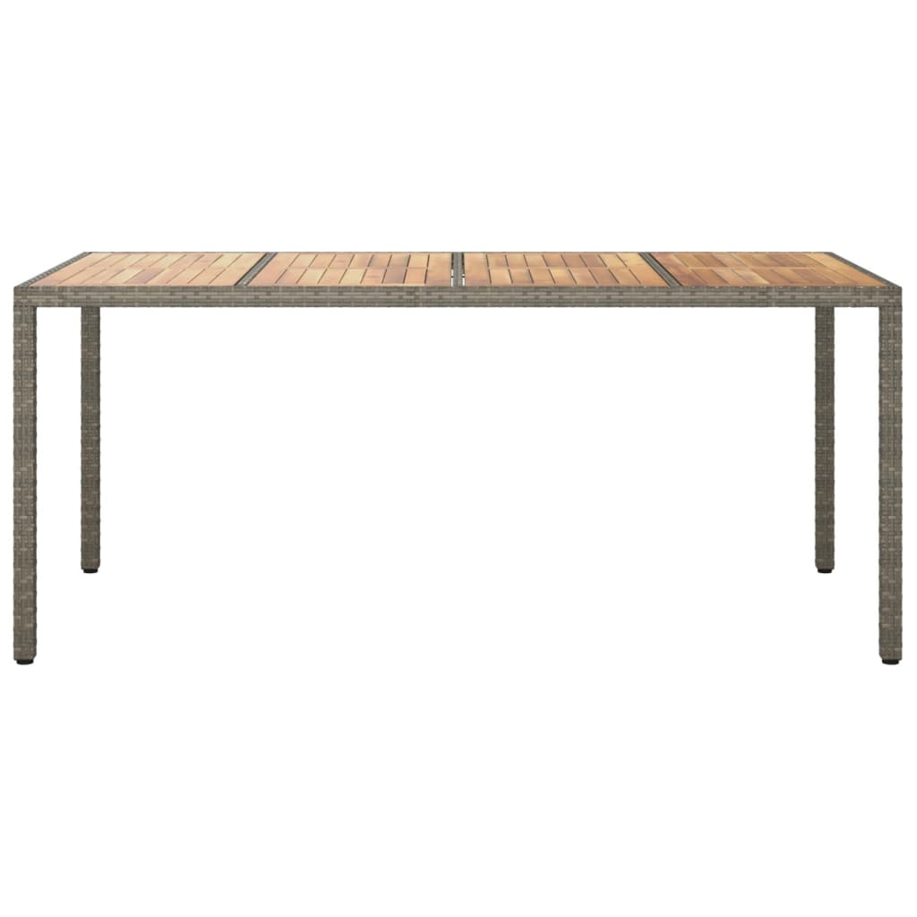 Tavolo Giardino 190x90x75 cm Polyrattan Legno di Acacia Grigio - homemem39