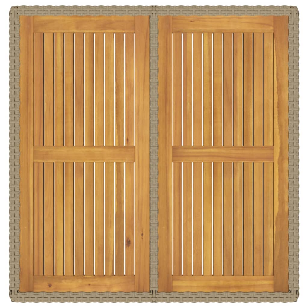 Tavolo da Giardino Beige 109x107x74 cm in Polyrattan e Acacia - homemem39