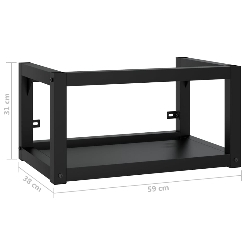 Struttura per Lavabo a Parete Nera 59x38x31 cm in Ferro | homemem39
