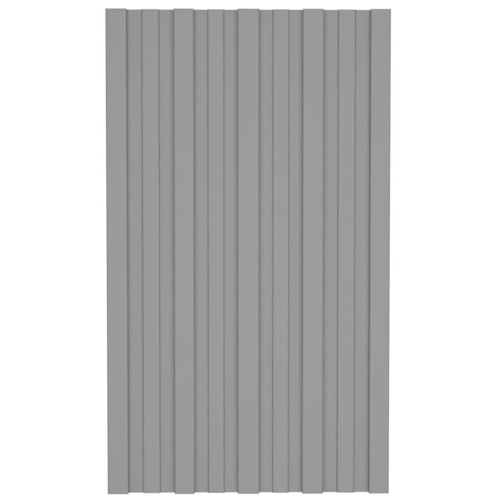 Pannelli da Tetto 12 pz in Acciaio Zincato Grigio 80x45 cm - homemem39